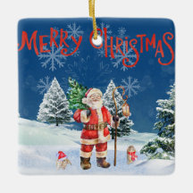 Ornamento de navidad de Santa Merry