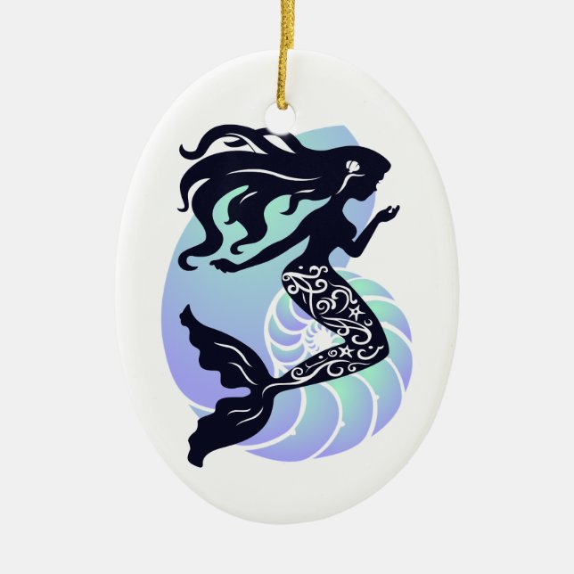 Ornamento de Navidad de Sirena (Frente)