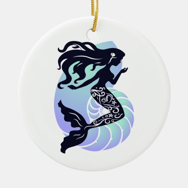 Ornamento de Navidad de Sirena (Frente)