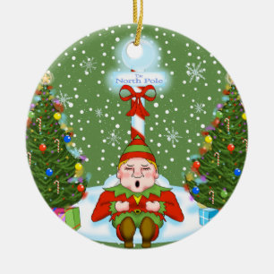 Ornamento de Navidad de Sleepy Elf