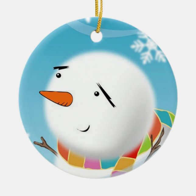 Ornamento de Navidad de Snowman Masterpiece (Frente)