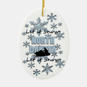Ornamento de Navidad de Snowmobile Snow North Dako