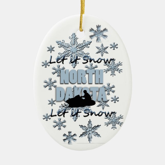 Ornamento de Navidad de Snowmobile Snow North Dako (Frente)