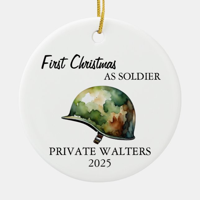 Ornamento De Navidad De Soldado Del Ejército Para  (Frente)