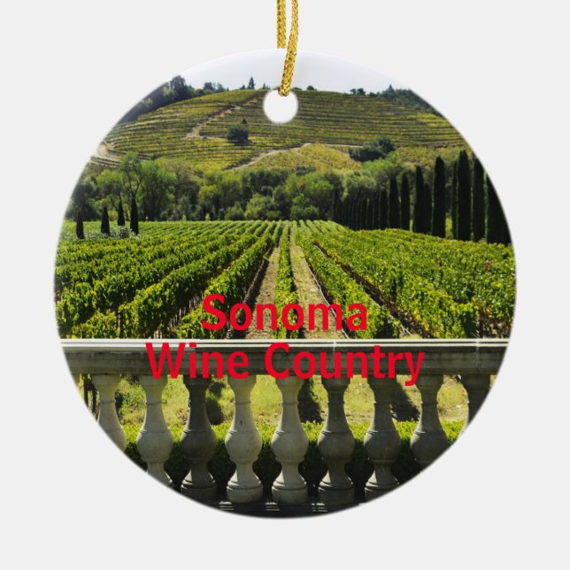 Ornamento de Navidad de Sonoma Wine Country (Frente)