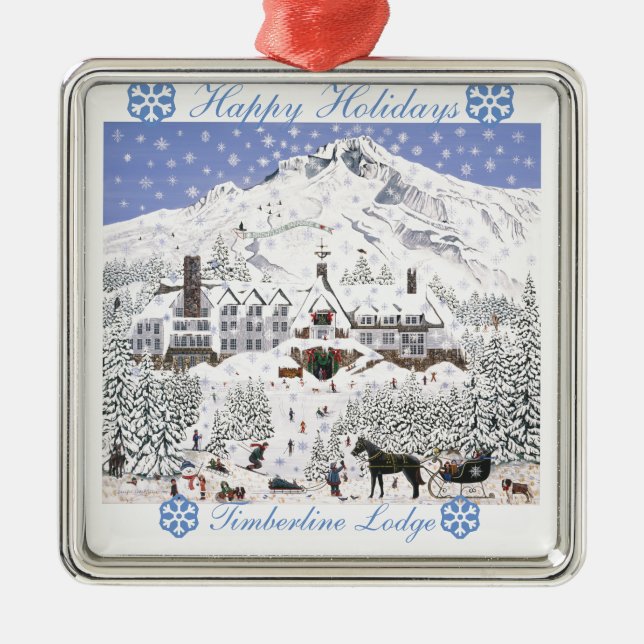 Ornamento de Navidad de Timberline Lodge (Frente)