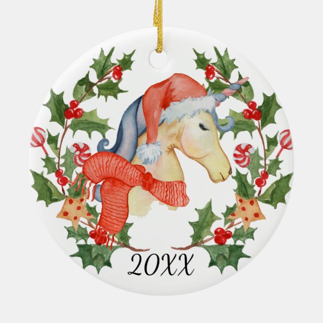 Ornamento de Navidad de Unicorn (Atrás)