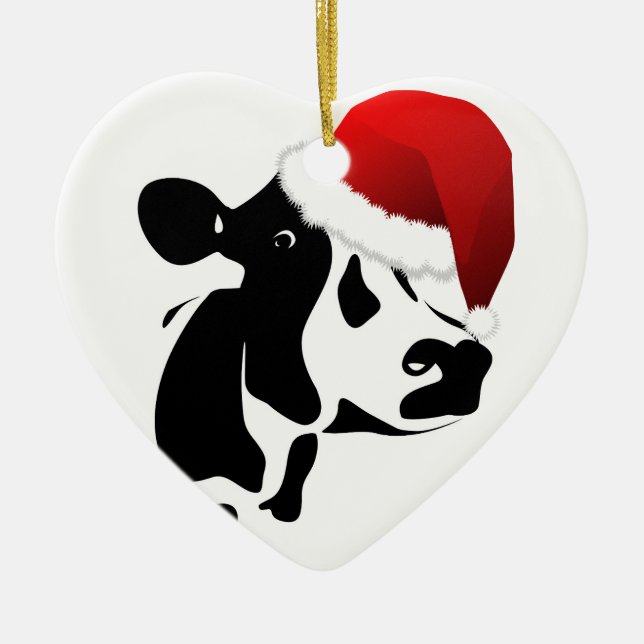Ornamento de Navidad de vaca (Frente)