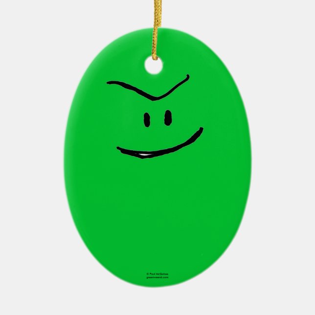 Ornamento de Navidad de Weenii Verde (Frente)