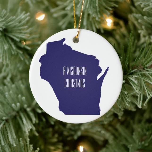 Ornamento de Navidad de Wisconsin personalizado (Árbol)