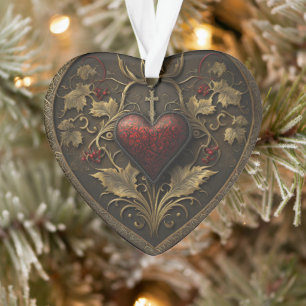 Ornamento de Navidad del Corazón Gótico