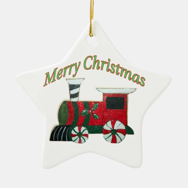 Ornamento de Navidad del niño en Toy Train (Frente)