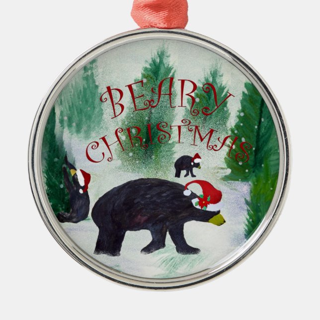Ornamento de Navidad del oso negro (Frente)