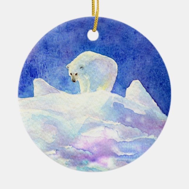 Ornamento de Navidad del oso polar (Frente)