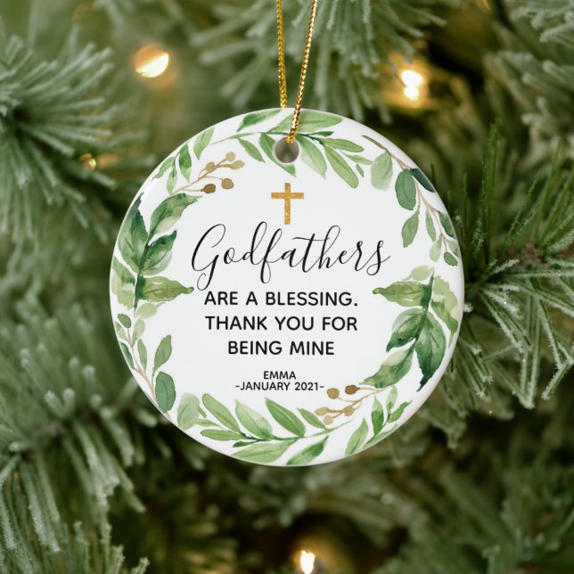 Ornamento de Navidad del padrino personalizado (Árbol)