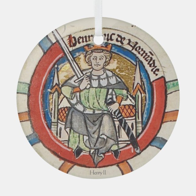 Ornamento de Navidad del Rey Enrique II de Vidrio (Anverso)