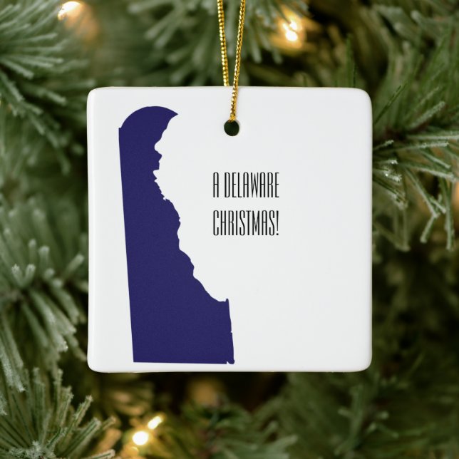 Ornamento de Navidad Delaware personalizado (Árbol)