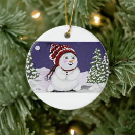 Ornamento de Navidad Diseño Digital de Snowman