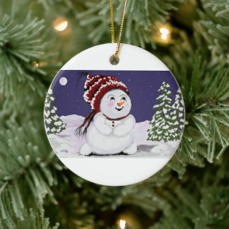 Ornamento de Navidad Diseño Digital de Snowman