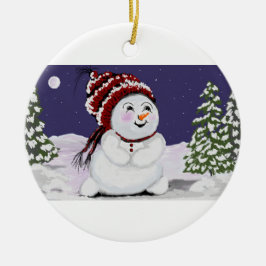 Ornamento de Navidad Diseño Digital de Snowman