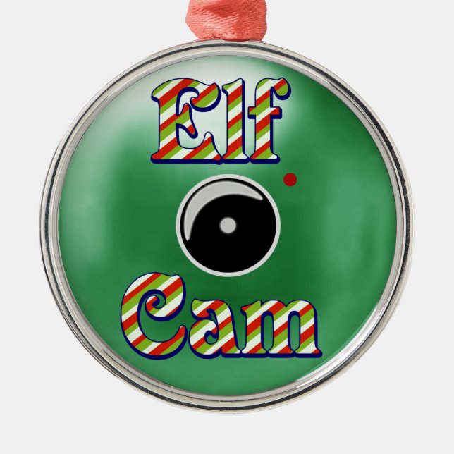 Ornamento de Navidad Elf Cam/Cámara Elf Polo Norte (Frente)
