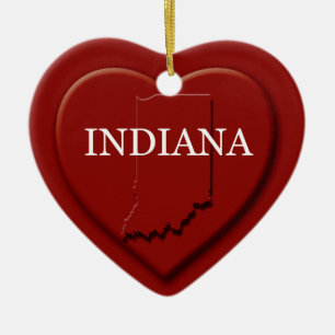 Ornamento de Navidad en Indiana Heart Map