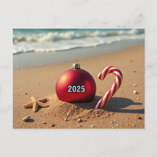 Ornamento de Navidad en la tarjeta de vacaciones d (Anverso)