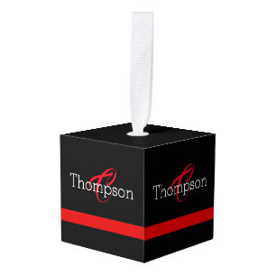 Ornamento de Navidad en monograma delgado de la lí