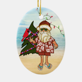 Ornamento de Navidad en Playa Tropical