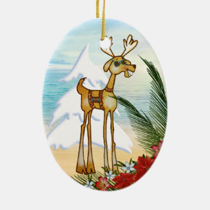 Ornamento de Navidad en Playa Tropical