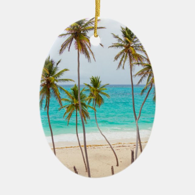 Ornamento de Navidad en Playa Tropical (Frente)