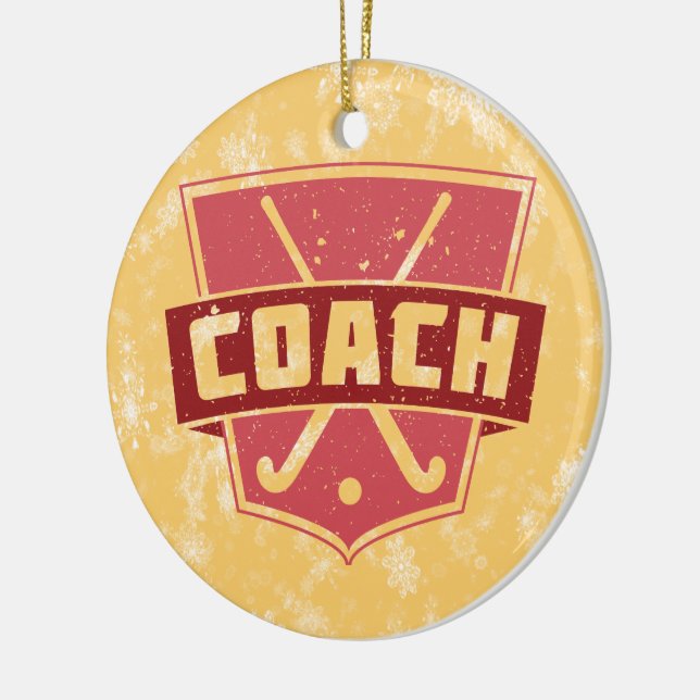Ornamento de Navidad, entrenador de hockey sobre h (Izquierda)