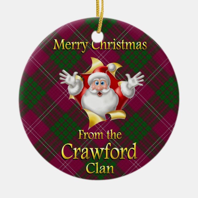 Ornamento de Navidad escocés Crawford (Frente)
