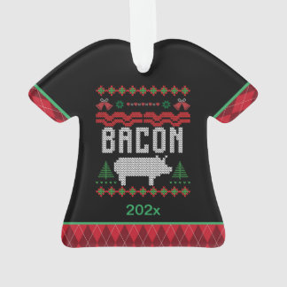Ornamento de Navidad feo y feo de Bacon personaliz