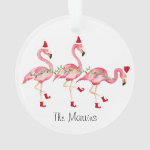 Ornamento de Navidad Flamingo monogramado