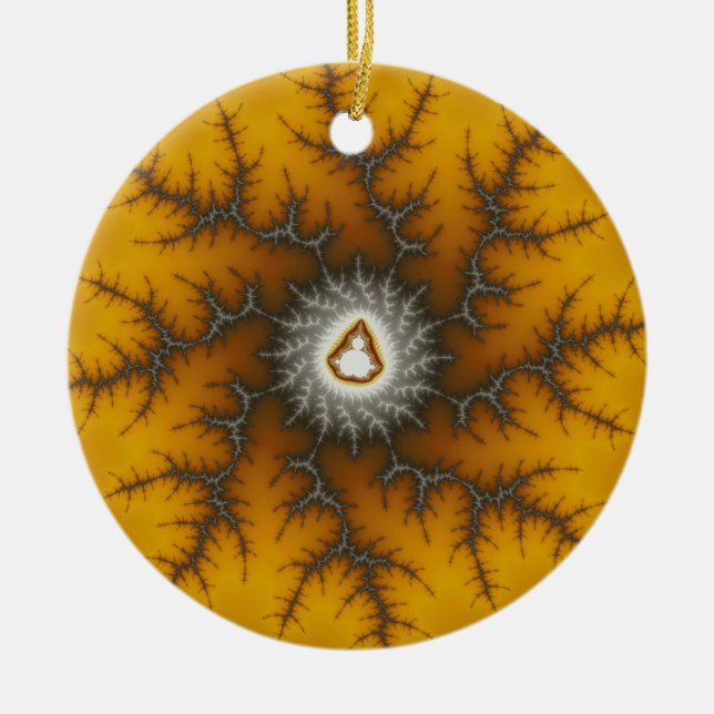 Ornamento de Navidad Fractal de Ice Flake (Frente)