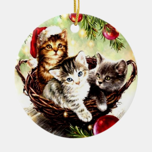 Ornamento de Navidad - Gato Amante (Frente)