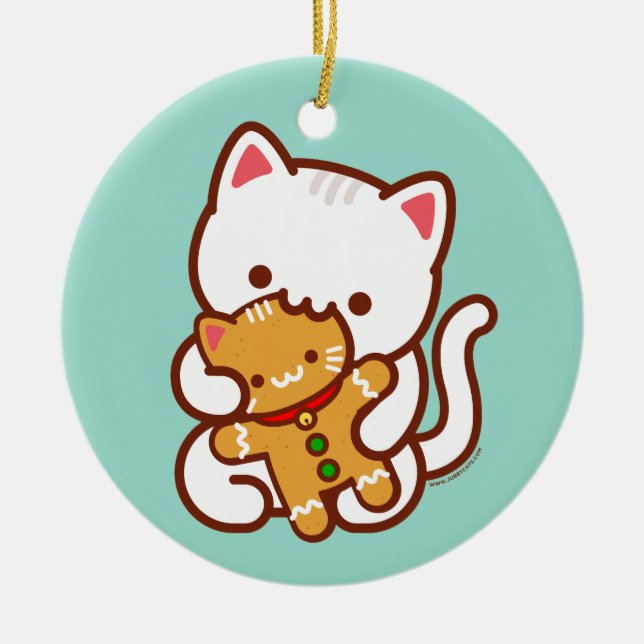 Ornamento de Navidad - Gato de pan de gatito de Ki (Frente)