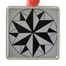 Ornamento de Navidad Geometric-6 Premium Square