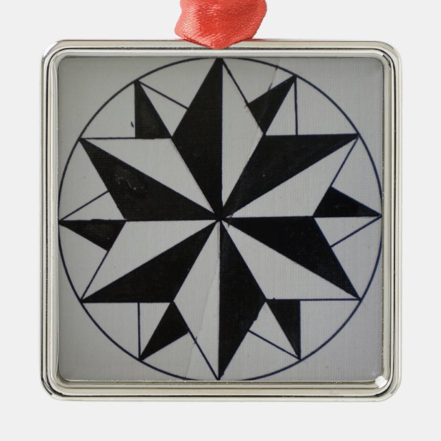 Ornamento de Navidad Geometric-6 Premium Square (Frente)