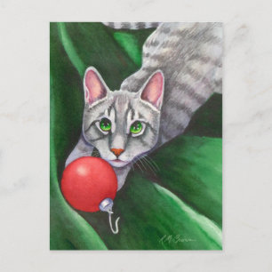 Ornamento de Navidad Gray Cat