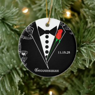Ornamento de Navidad Groomsman Boda