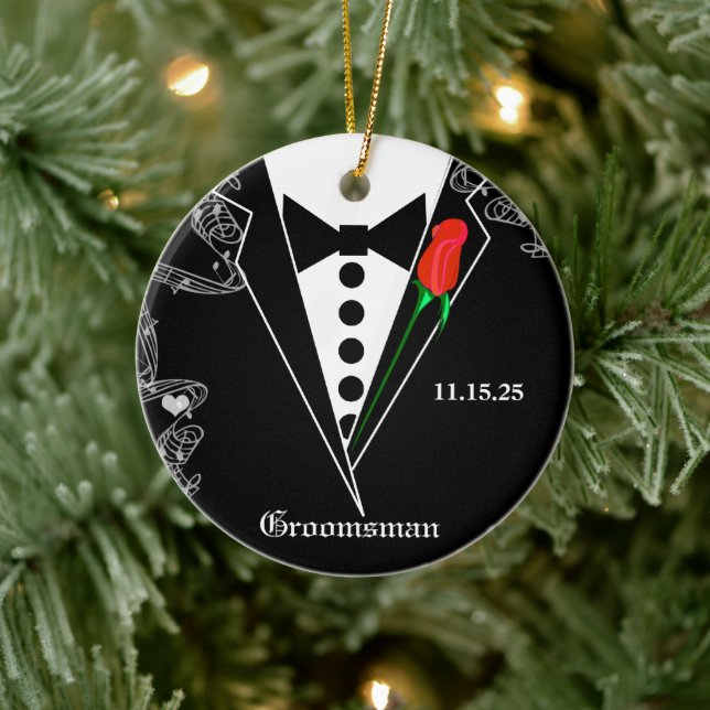 Ornamento de Navidad Groomsman Boda (Árbol)