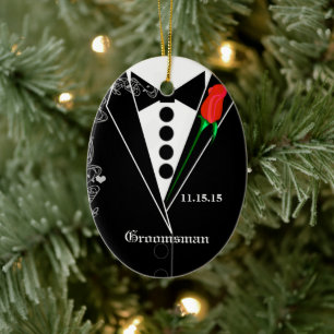 Ornamento de Navidad Groomsman Boda