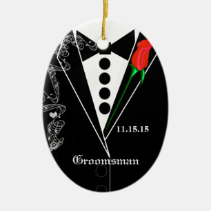 Ornamento de Navidad Groomsman Boda