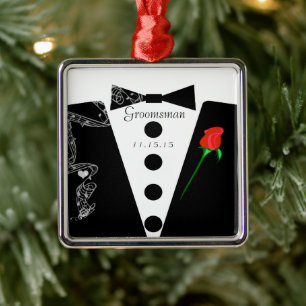 Ornamento de Navidad Groomsman Boda