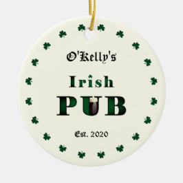 Ornamento de Navidad irlandés Pub Bar Tavern