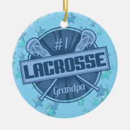 Ornamento de Navidad Lacrosse, abuelo #1 LAX