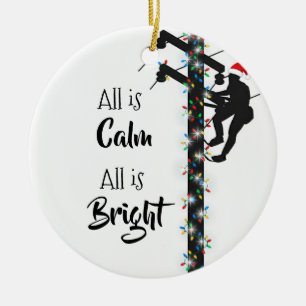 Ornamento de Navidad Lineman/Linemen Personalizado