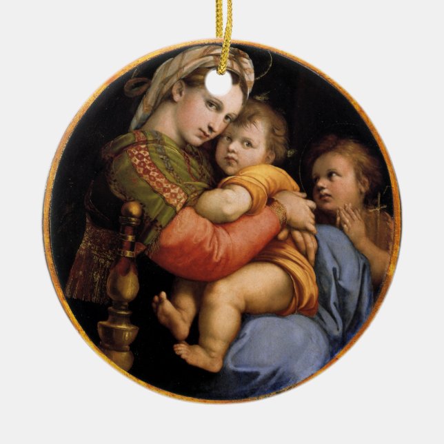 Ornamento de Navidad Madonna y Infantil (Frente)